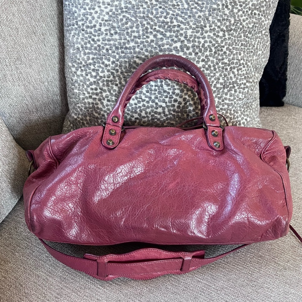 Balenciaga Vintage Motorcycle Twiggy City Burgundy Bag - Picture 2 of 11